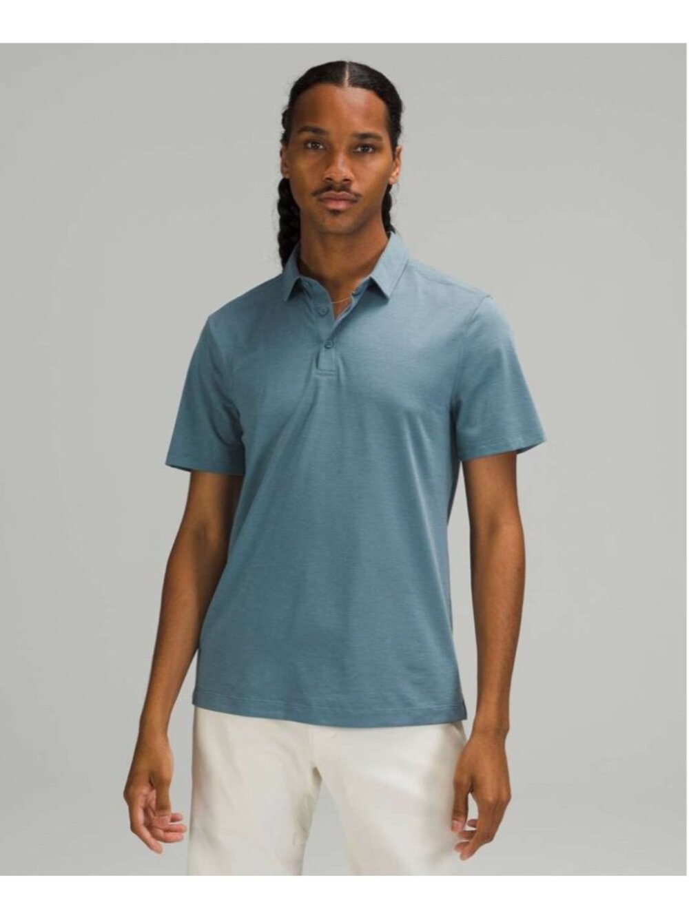 Lululemon Evolution Short Sleeve Polo River Blue Size Large